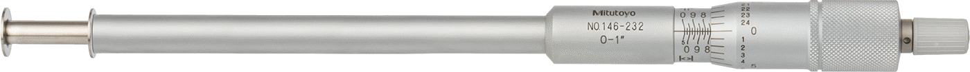 Yivler için Mitutoyo İç Delik Mikrometresi, 0.055" ila 1.05" İç ve 0" ila 1" Dış Aralık