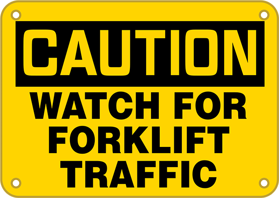 Montaj Delikli Alüminyum Tabela, (Dikkat-Forklift Trafiğine Dikkat Edin)