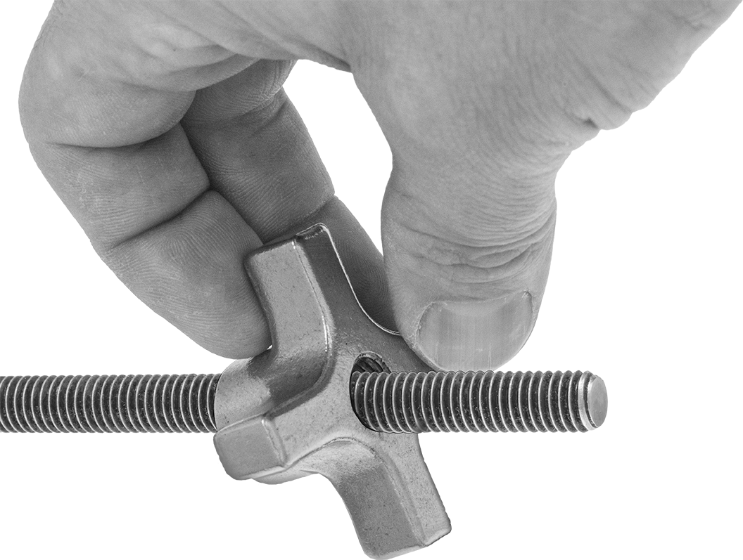 Quick-Lock Dişli Delikli Düğmeler, 1/4"-20 Diş Boyutu