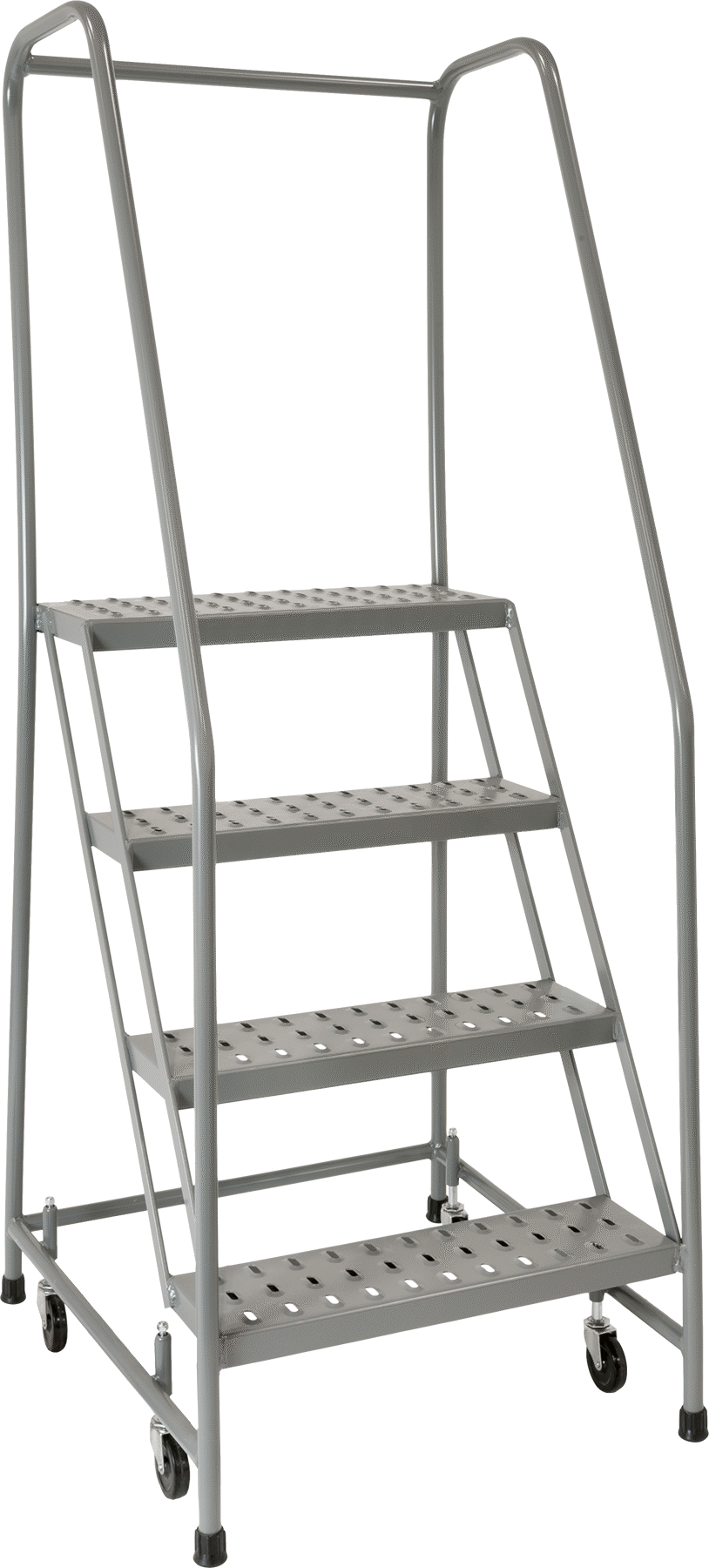 Yuvarlanan Delikli Platform Merdiveni, 4 Delikli Basamak, 5'10" Yükseklik x 29" Genişlik x 33" Derinlik Toplam — 40", 4, 24"