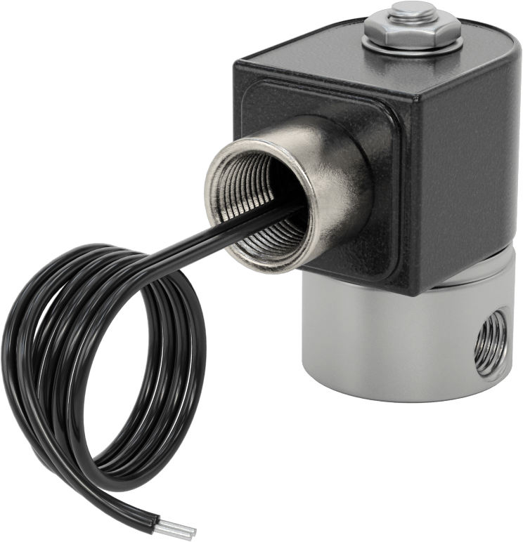 Yüksek Basınçlı Kompakt Solenoid Açma/Kapama Valfi, 430 Paslanmaz Çelik Gövde, 24V DC, 1/4 NPT Dişi, 2500 Maksimum PSI