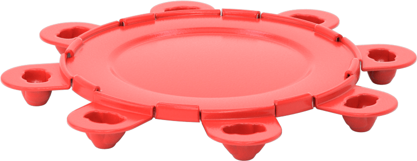 Takmalı Kapak, 4 Boyutlu Boru Flanşı için — Kırmızı, Plastic, Polyethylene, Çıtçıtlı