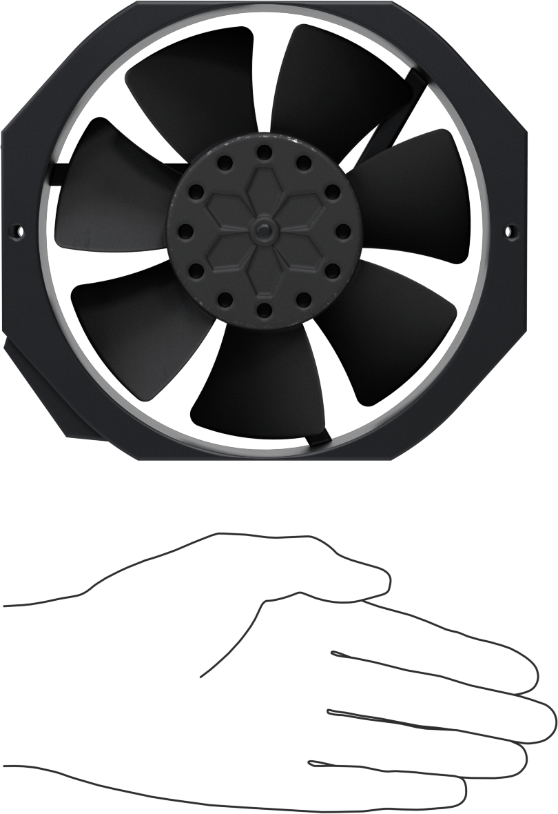 Ekipman Soğutma Fanı, Dikdörtgen, 120V AC, Hızlı Ayırma, 5.91" Yükseklik x 6.77" Genişlik, 175 CFM