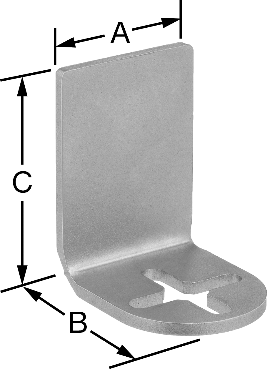 Sensör ve Anahtar Montaj Braketi, Boş Vidalı, 303 Paslanmaz Çelik, 30 mm x 35 mm x 42 mm — 303 Paslanmaz Çelik, Yuvarlak, 2.5 mm