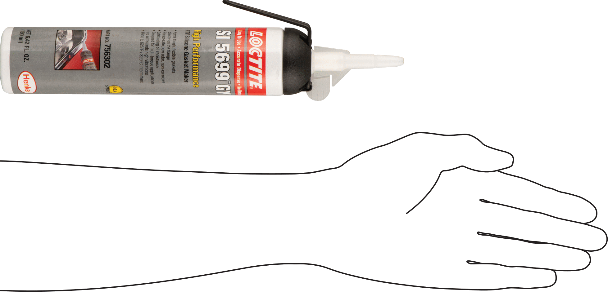 Sert Yağa Dayanıklı Conta Yapıcı, Loctite® 5699, 6.4 FL. oz. Nozullu Teneke Kutu