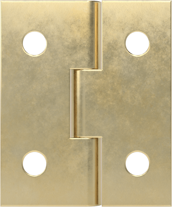 Delikli Yüzeye Montaj Menteşesi, Pirinç, Çıkarılamayan Pim, 3/4" x 5/16" Kapı Kanadı