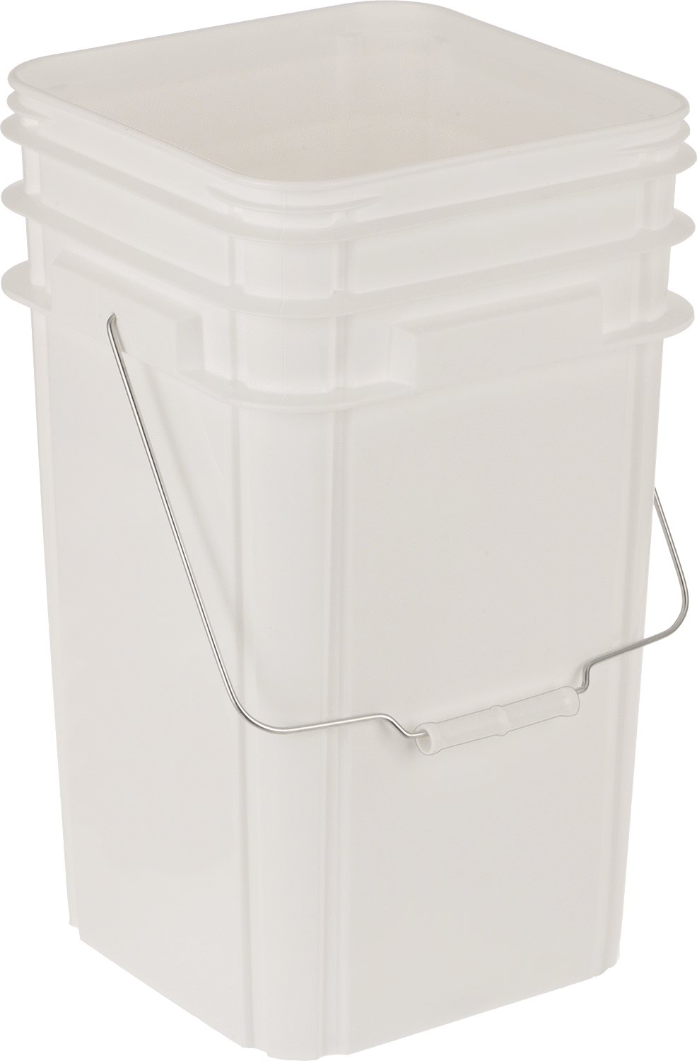 Polietilen Plastik Kova, Kare, 5 Galon Kapasite, Beyaz — 5 gal., Kare, Plastic, Polyethylene