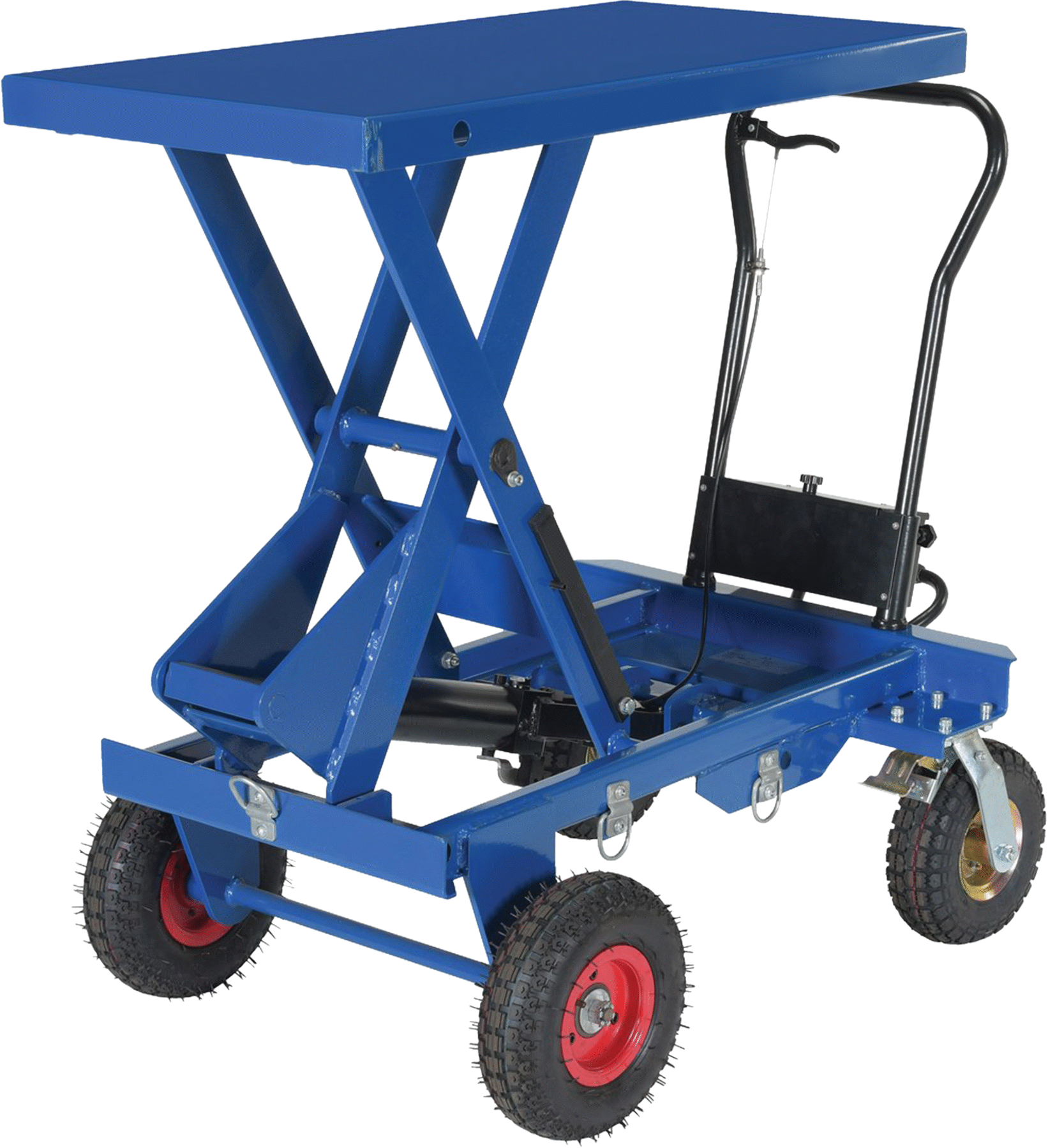 Ayakla Çalıştırılan Yuvarlanan Kaldırma Masası, Engebeli Arazi için, 1500 lbs. Kapasite — 21 1⁄2" to 44", 1,500 lb., Manuel