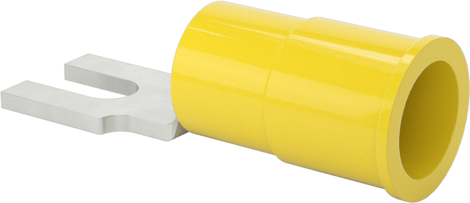 Çatal Terminalleri, Blok, Vinil Yalıtımlı, 12-10 AWG ve #6 Vida için