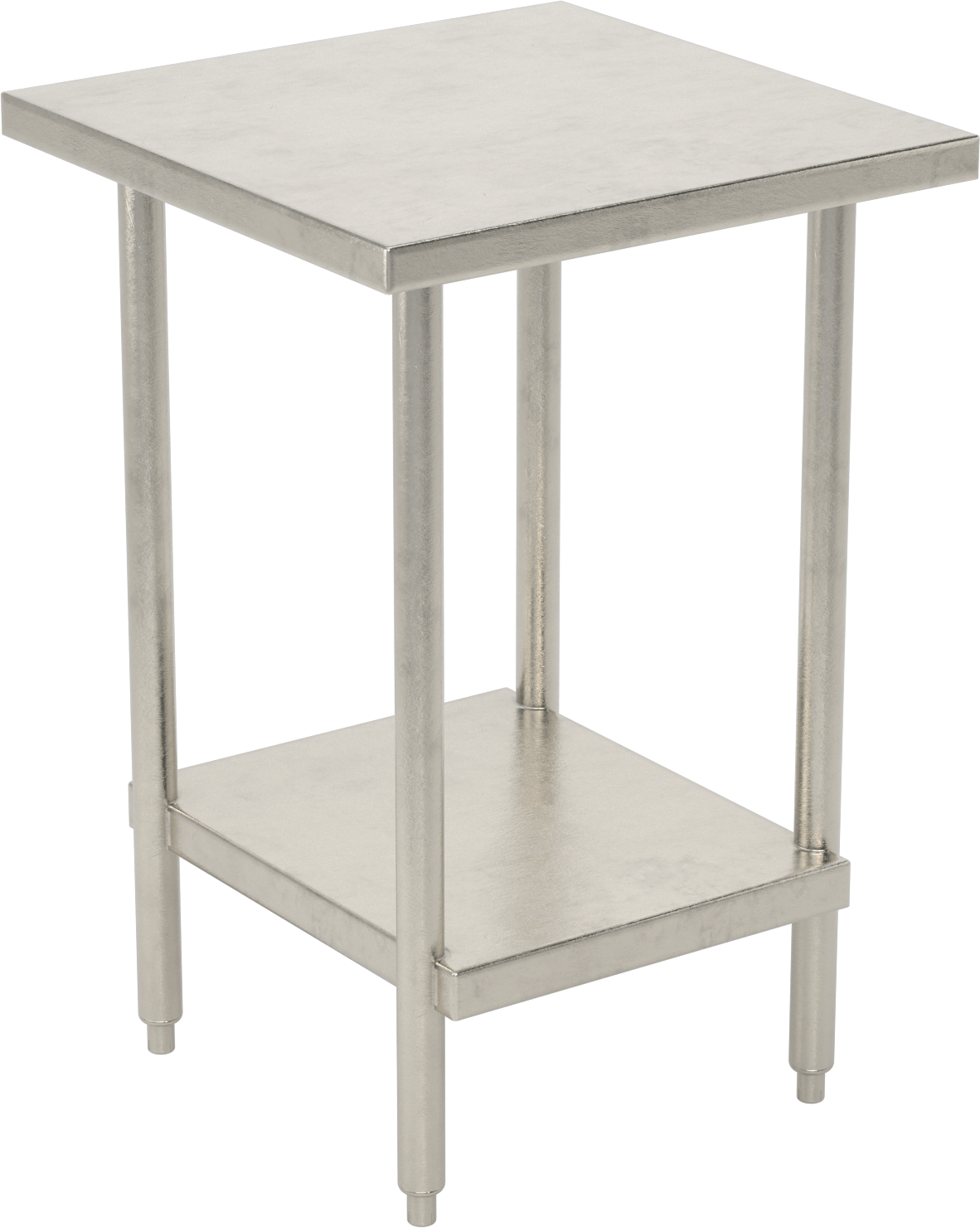 Raflı Paslanmaz Çelik Masa, Sabit, 36" Yükseklik x 24" Genişlik x 24" Derinlik