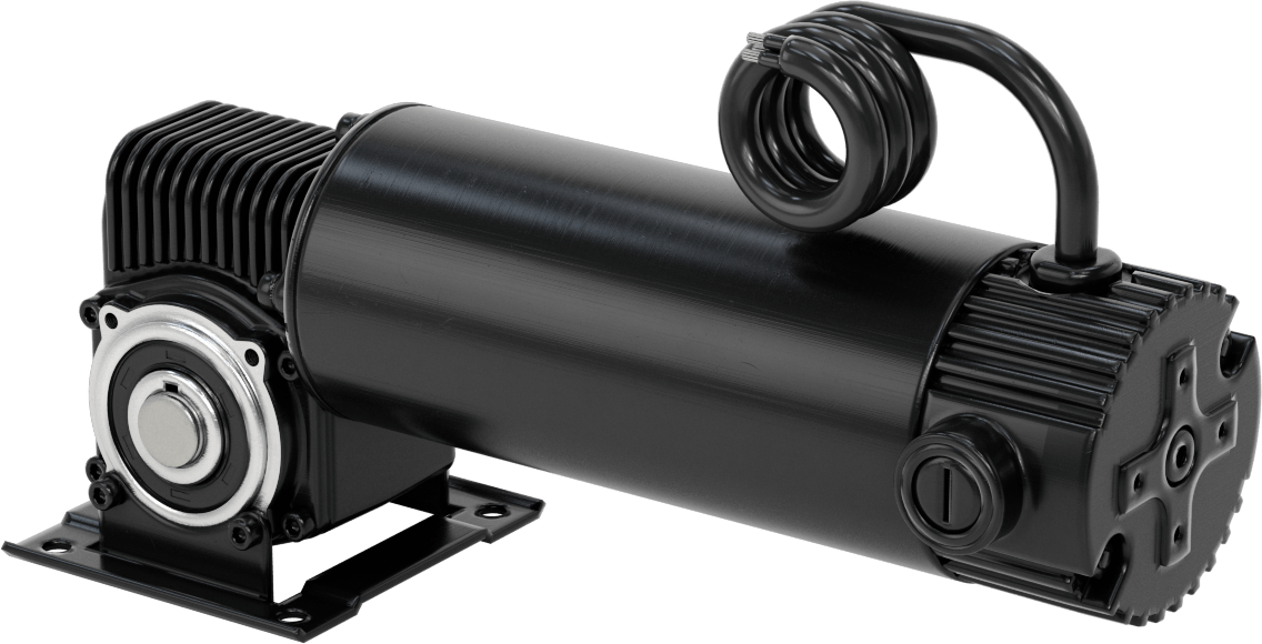 Dik Açılı DC Dişliotor, İçi Boş Gövde/Çıkarılabilir Mil, 1/4hp, 60 rpm@120 in.-lb.