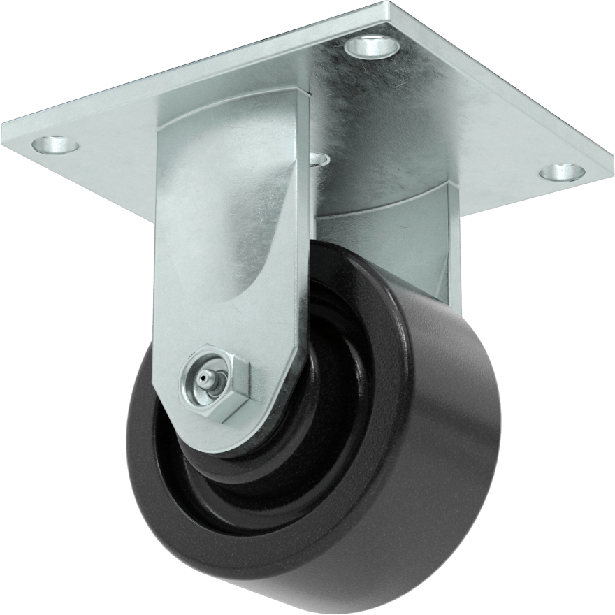 5-1/2" x 5" Plakalı Yüksek Kapasiteli Spartan Tekerlek, 4" Çapında Fenolik Tekerlekli Sert