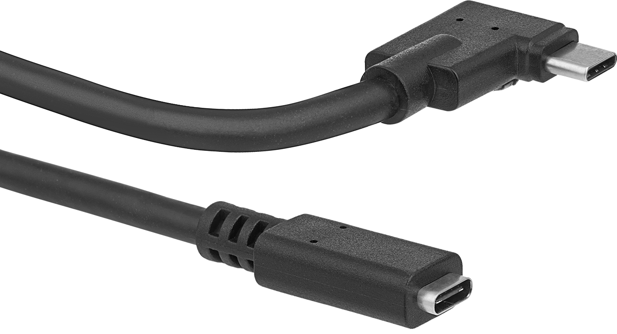 USB Kablosu, USB 3.2 Gen 2 Standardı, 90°C Fiş x C Soket, 1.5' Uzunluk — 1 1⁄2 ft., 3.2 Gen 2, Korumasız