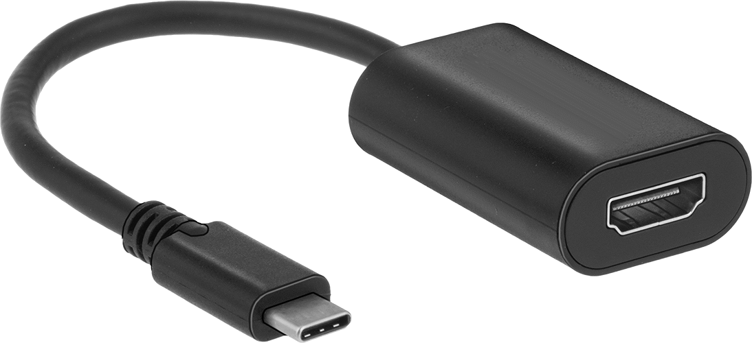 USB Adaptör Kablosu, C Fiş x Standart HDMI Soket, 6 inç Uzunluk — Adaptör, 6", Çift Korumalı