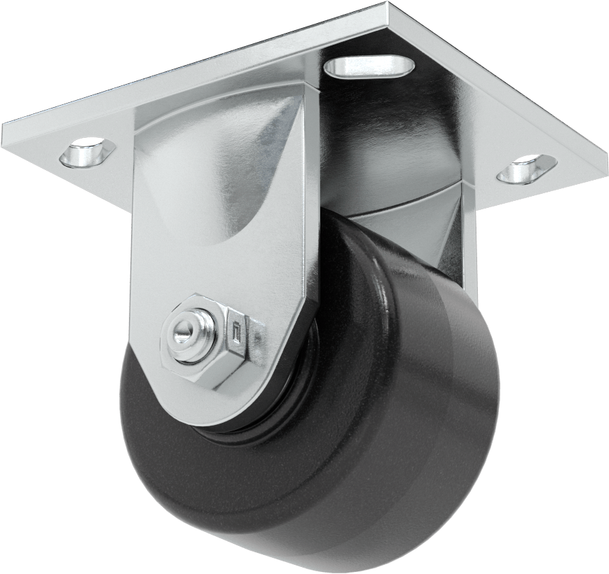 4-1/2" x 4" Plakalı Yüksek Kapasiteli Spartan Tekerlek, 3-1/4" Çaplı Açık Rulmanlı Fenolik Tekerlekli Sert