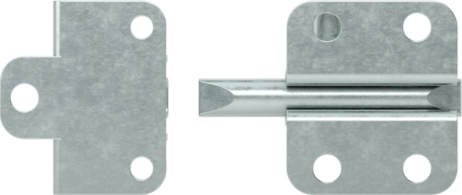 Kendinden Hizalamalı Kayar Cıvata Mandalı, Gümüş Çinko Kaplamalı Çelik, 1-1/2" Yükseklik x 1-5/16" Genişlik