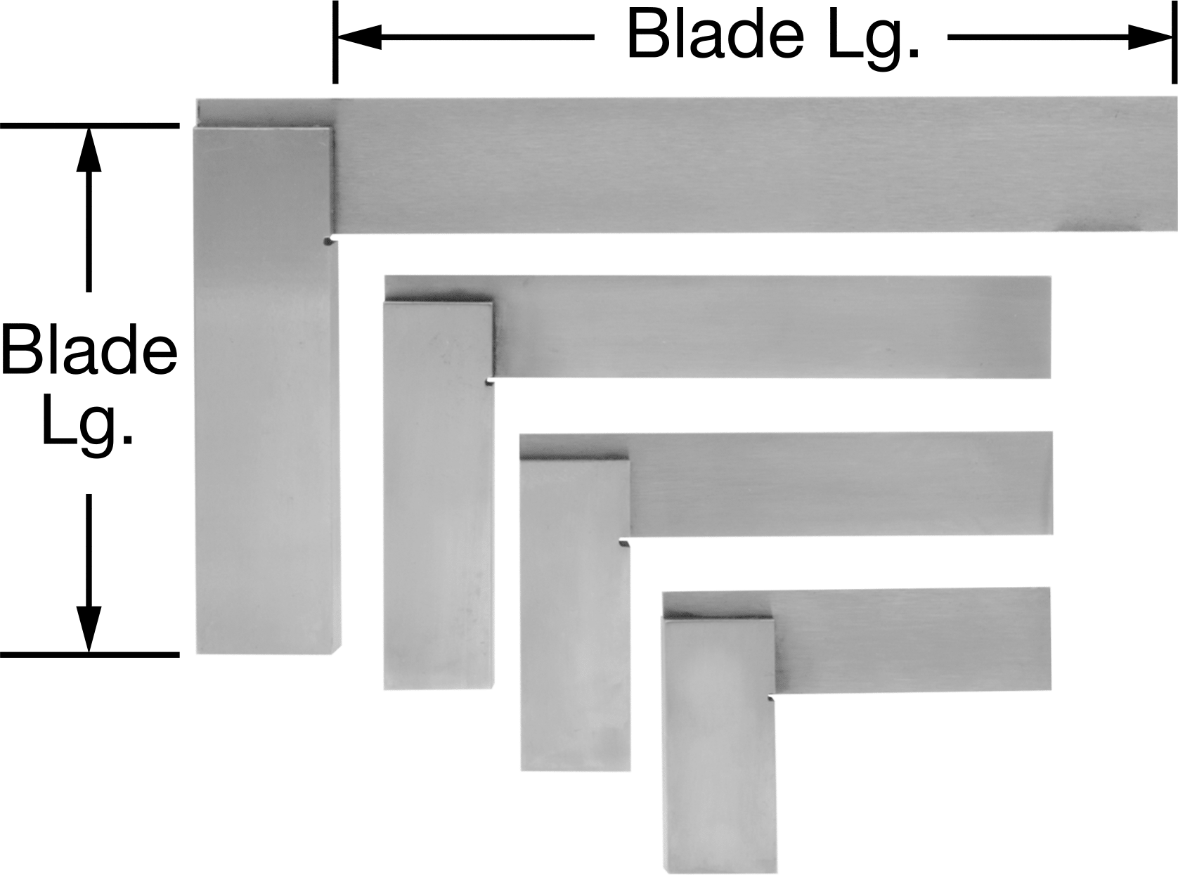 Yüksek Hassasiyetli Gönye, 2" x 2" Seti, 3" x 2-3/8", 4" x 3" ve 6" x 4" Kareler