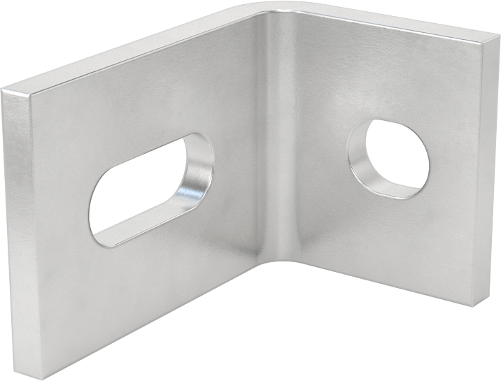 Köşe Makine Braketi, 2 adet montaj yuvalı, 6061 Alüminyum, 1-1/2" x 1" x 1"