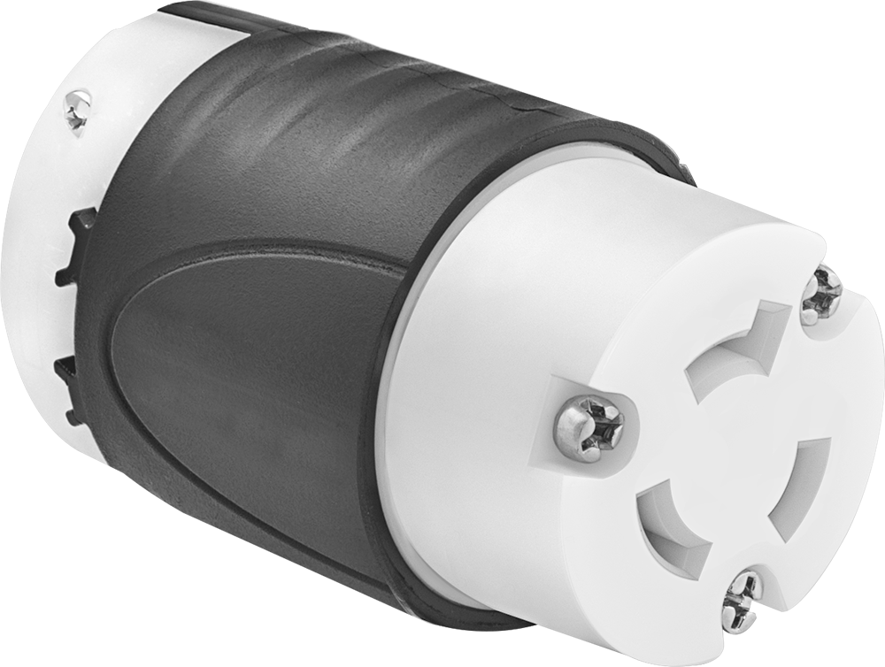 Döndürerek Kilitleme Konektörü, Üç yuvalı dişi priz, Topraklanmış, NEMA L8-20 — 480V AC, 20A, Dişi