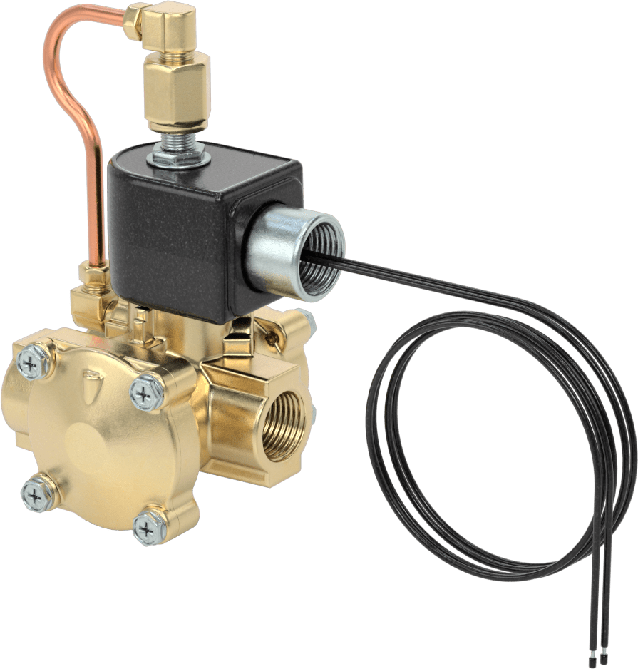 Egzoz Portlu Solenoid Açma/Kapama Vanası, Normalde Kapalı, 24V AC, 1/2 NPT Dişi, 3.6 Cv