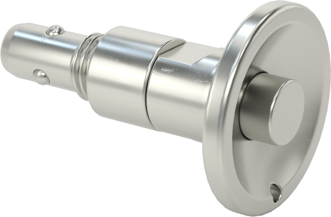 Kör Delikler için Hızlı Açma Pimi, Gömme Düğme, 10 mm Çap — 10 mm, Carbon Steel, Steel, Yaylı Bilye