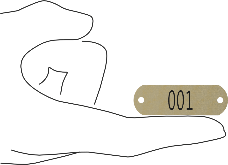 Sıralı Numaralı Plakalar, 304 Paslanmaz Çelik Dikdörtgen, 5/8" x 1-15/16", Karakterler 001-010