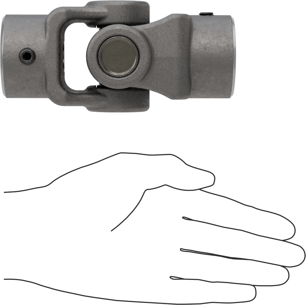 Yüksek Torklu Tekli U-Mafsal, Çelik, 3/4" Çap x 1-29/64" Derinlikli Mil için