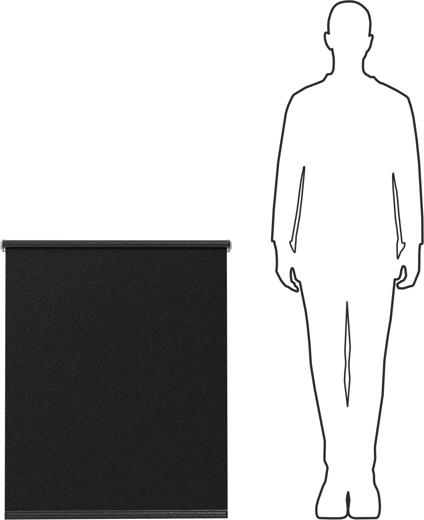 Gizlilik Penceresi Gölgelik, Özel Gölge, Siyah, 36" Uzunluk, 24"-37" Genişlik
