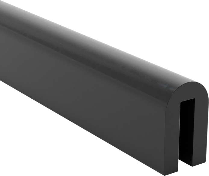 EPDM Kauçuk Kenar Çıtası, 1/16" Genişlik x 1/4" İç Yükseklik — 1⁄16", Siyah, 5⁄16"