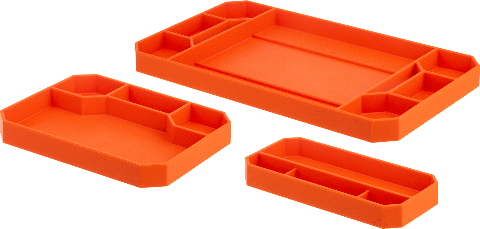 3 Adet Turuncu Tepsili Esnek Tepsi Seti — Turuncu, Rubber, Silicone Rubber, 3