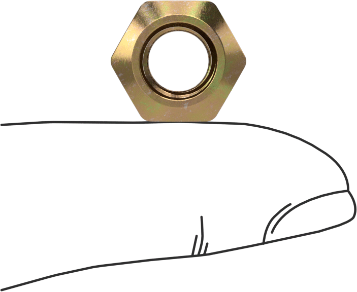 Top-Lock Deforme Edilmiş Dişli Kilit Somunu, Çinko Sarı Kromat Kaplı Çelik, M8 x 1 mm Diş