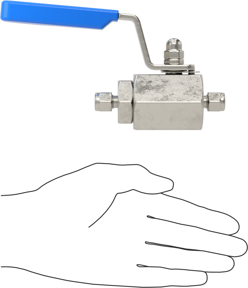 Yakıtlar için Yor-Lok Bağlantı Parçaları ile Açma/Kapama Vanası, 1/4" A-Lok Uç Bağlantıları, PTFE Conta, 6000 Maksimum PSI
