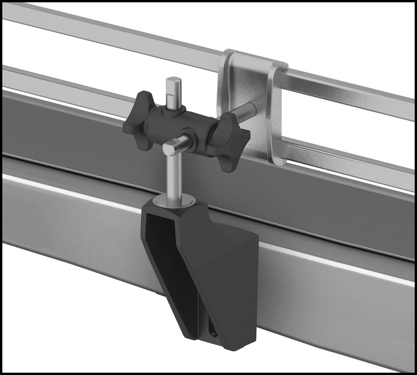 Rod Mounted Vertically with Bracket (Rod Not Included)