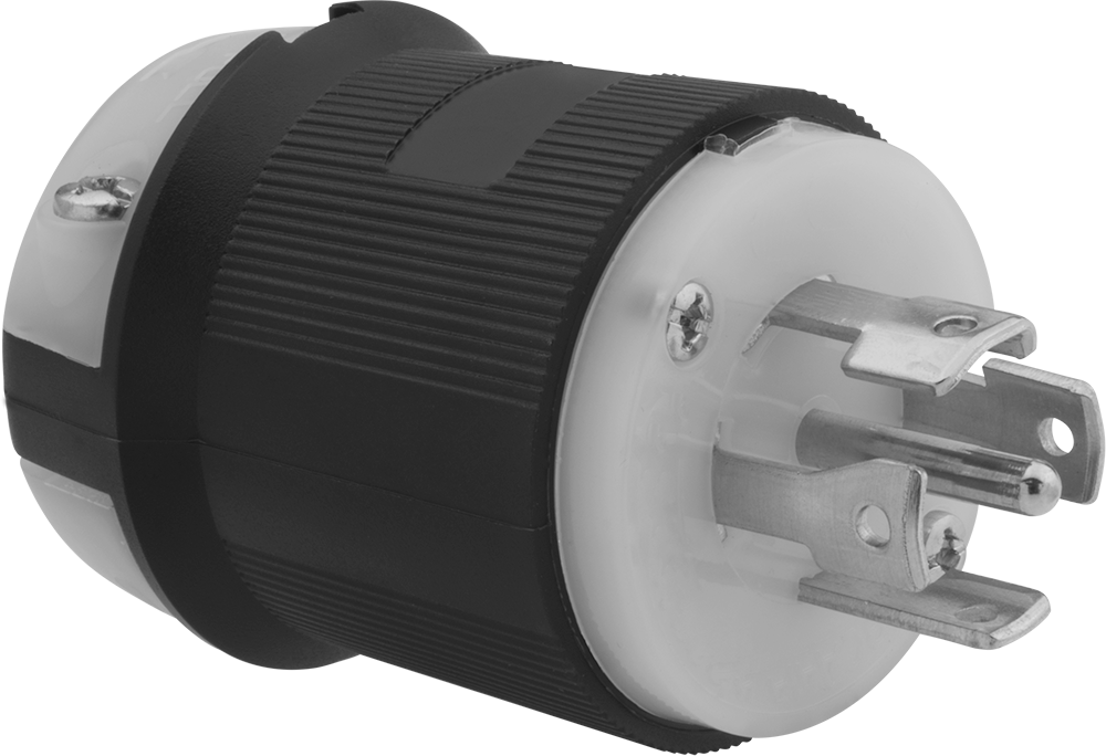 Premium Dönme Kilitli Konektör, Beş Uçlu Fiş, Topraklanmış, NEMA L21-30 — 120V AC/208V AC, 30A, Erkek