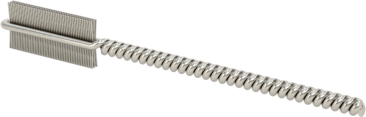 İç Dişler için Boru Fırçası, Ağır Hizmet Tipi, 3/32" Şaft, 1/4" Fırça Çapı, 0.003" Paslanmaz Çelik Kıl