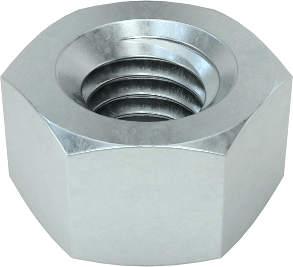 Çinko Kaplı Çelik Yüksek Profilli Altıköşe Somun, Sınıf 8, M6 x 1 mm Diş