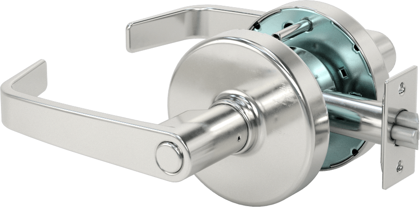 Corbin Russwin CL3300 Yoğun Trafik Kapı Kolu, D1 Kama Kanalı, Anahtar ve Düğme Kilitli, 2-3/4" Boğaz Mesafesi — Kol, Anahtar ve Düğme Kil…