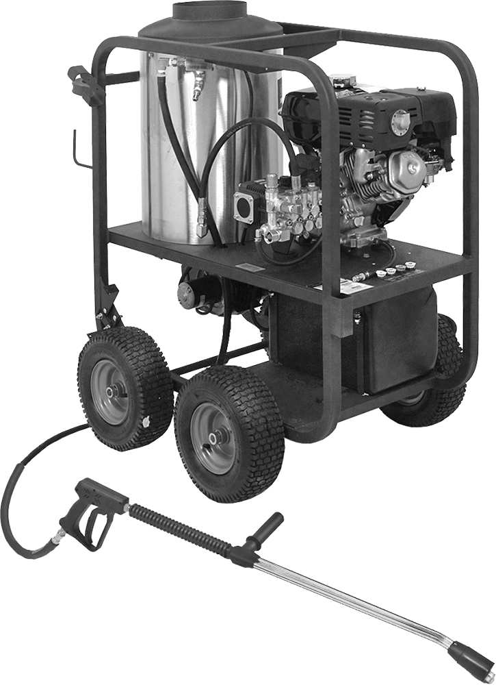 Benzinli Sıcak Su Basınçlı Yıkama Makinesi, 3500 PSI — Benzin, Yuvarlanma, 3,500 psi