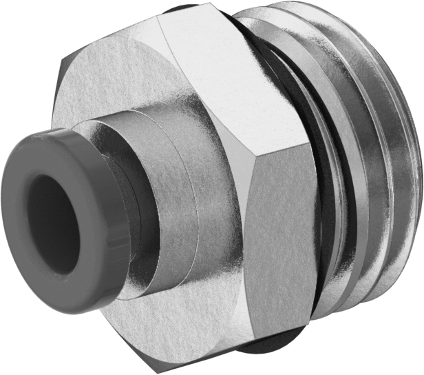 Evrensel Dişli Bas-Bağlan Tüp Bağlantı Parçası, Hava ve Su için, Düz, 4 mm Boru Dış Çap x 1/4 Erkek Boru
