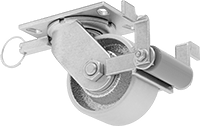 6-1/4" x 4-1/2" Plakalı Viking Tekerlek, Yüksek Kapasiteli, Kilitli ve 5 inç Çapında Demir Tekerlekli Döner Tekerlek