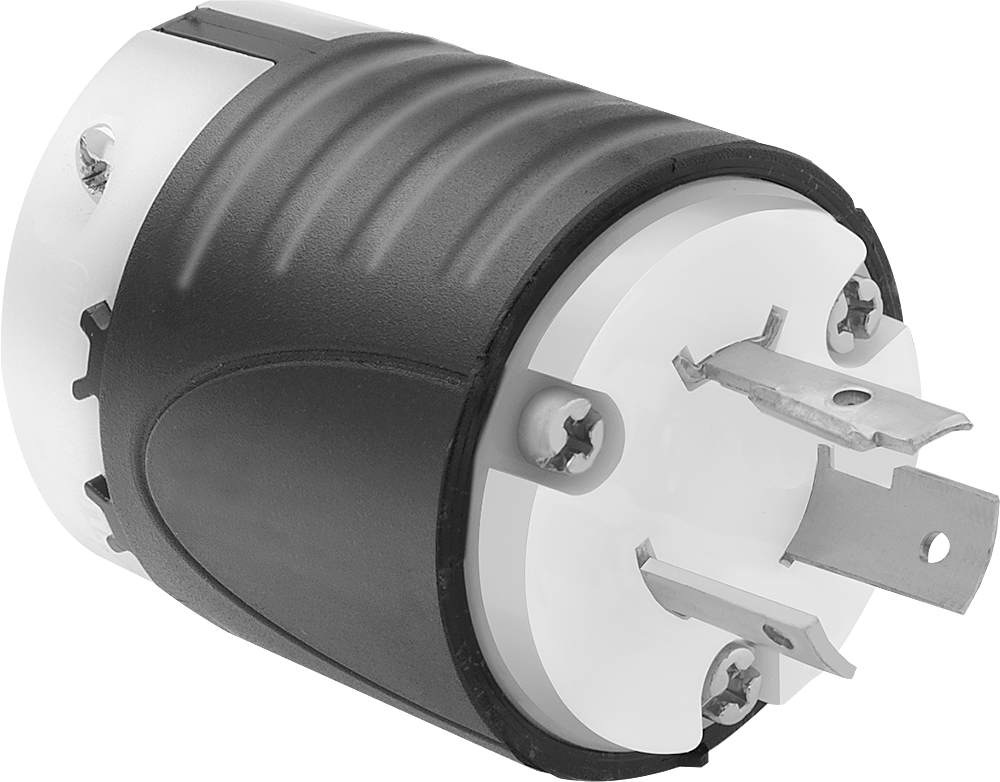 Döndürerek Kilitleme Konektörü, Üç Bıçaklı Düz Fiş, Topraklanmış, NEMA L8-20 — 480V AC, 20A, Erkek