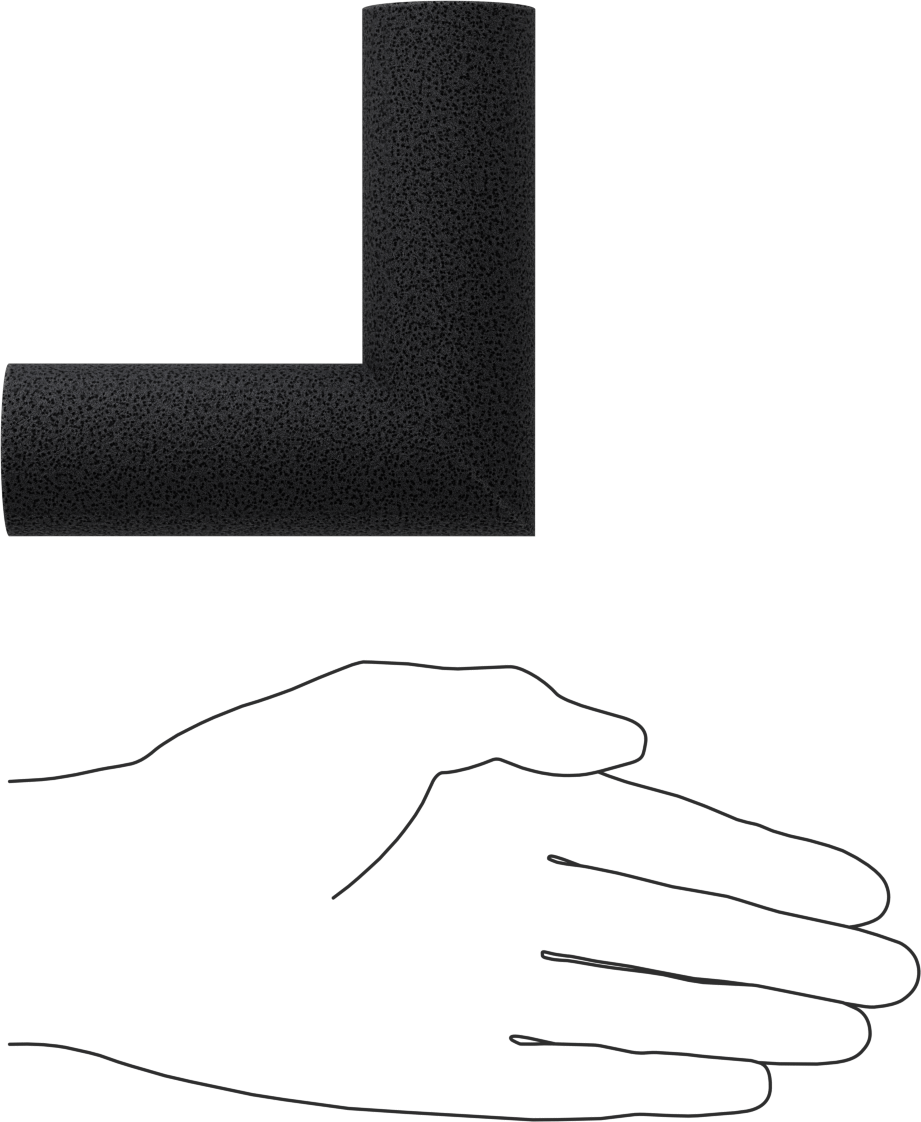 Polietilen Köpük Yalıtım, Dirsek, 3/8" Kalınlığında Duvar, 5/8" İç Çap