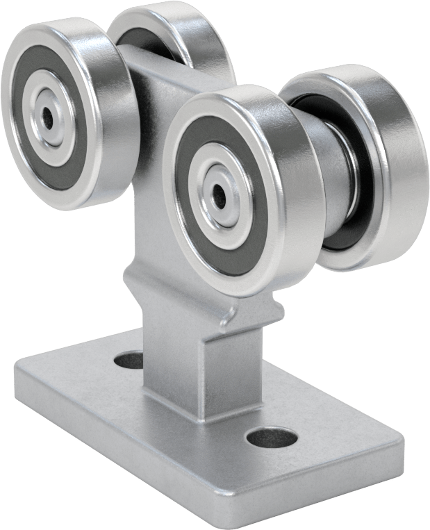 Kapılar için 1-3/8" İç Genişlikli Makaralı Ray için Montaj Plakalı Alüminyum Askı — Aluminum, Metal, Steel, Wood, 1,700 lb., Askı