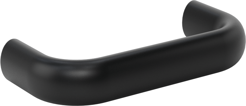 Oval Çekme Kolu, Dişli Delik, Siyah Alüminyum, 100 mm Merkezden Merkeze Genişlik