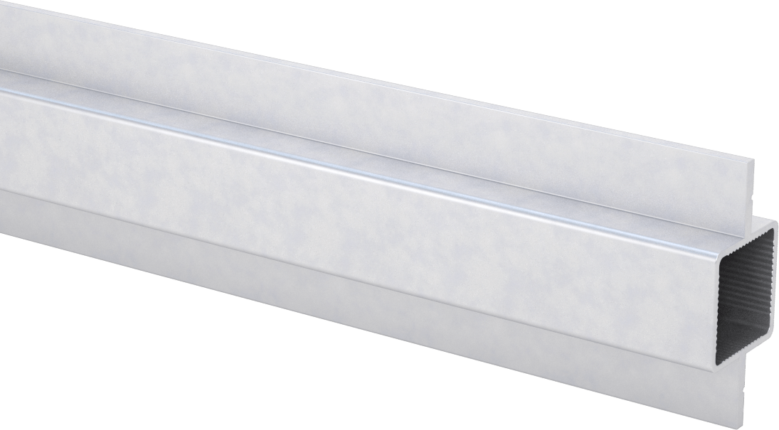 Pres Geçmeli Çerçeve Bağlantı Elemanı, Standart Ray, I-Flanşlı, 1" Yükseklik x 1" Genişlik — Ray, Alüminyum, 1"