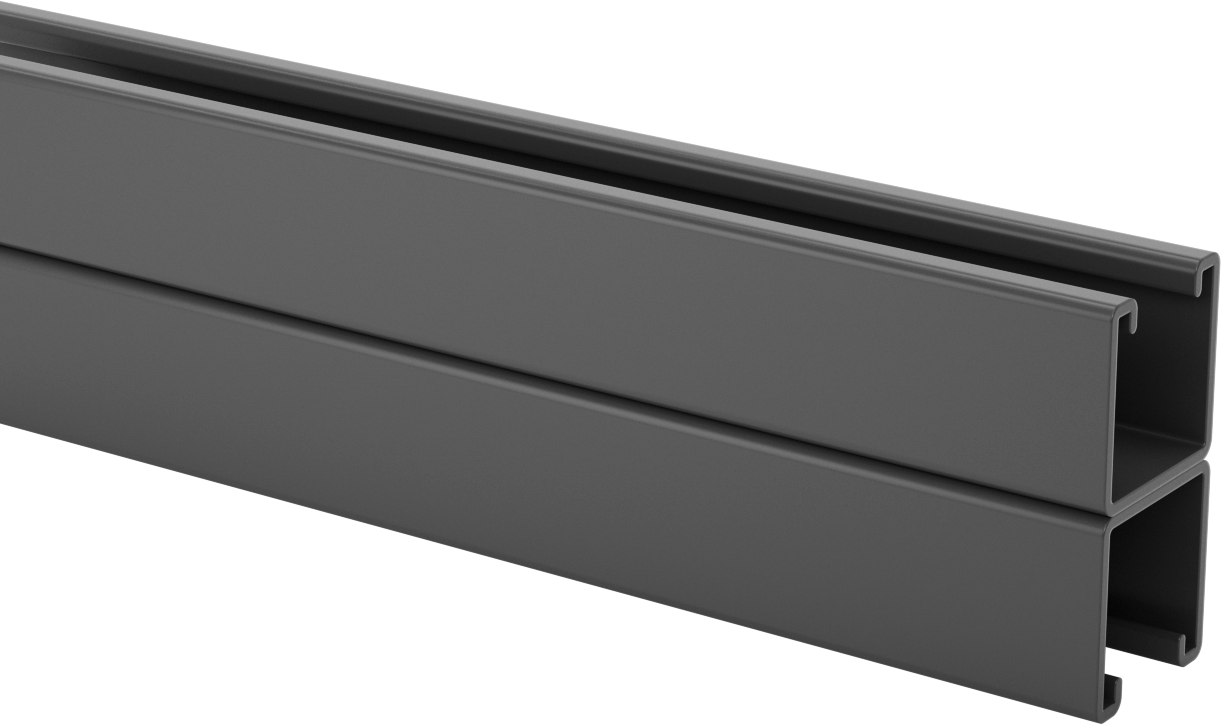 Sırt Sırta İstiflenmiş Dikme Kanalı, Katı, Toz Boyalı Çelik, 1-5/8" Yükseklik, Yeşil — Stacked, Standard, Katı, Çelik