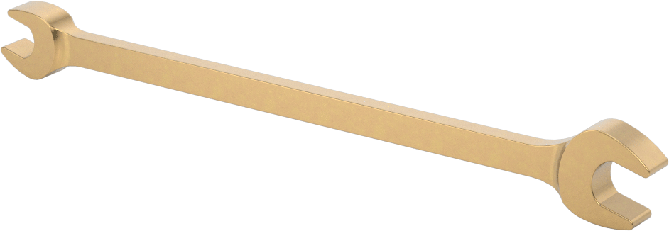 Kıvılcım Çıkarmayan Açık Uçlu Anahtar, 1/4" x 5/16" Boyut, 5-1/4" Toplam Uzunluk