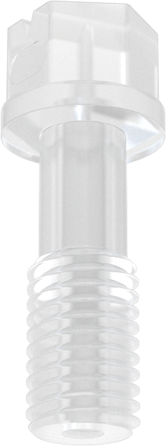 PFA Plastik Düz Püskürtme Nozulu, 1/4"-28 Diş, 0.1 gpm 20 PSI'da, 79 Derece Püskürtme Açısı