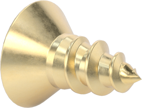 Ahşap için Pirinç Phillips Havşa Başlı Vidalar, 4 Numara Boyut, 1/4" Uzunluk
