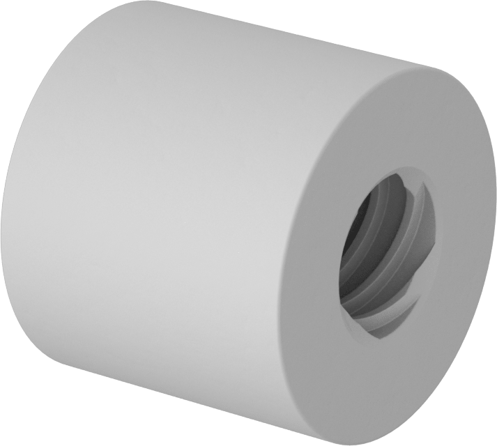 Hızlı Hareketli Ultra Hassas Kılavuz Vida için M20 x 5 mm Dişli Yuvarlak Somun — M20 × 5 mm, Somun, 1 37⁄64"